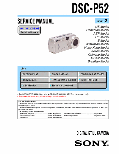 sony DSC-P52 sony DSC-P52 service manual